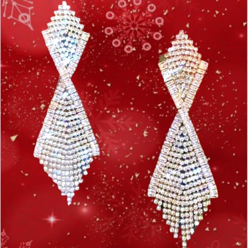 RHINESTONES STATEMENT EARRINGS FASHION WOMEN ACCESSORIES 2023 - Picture 2 of 4